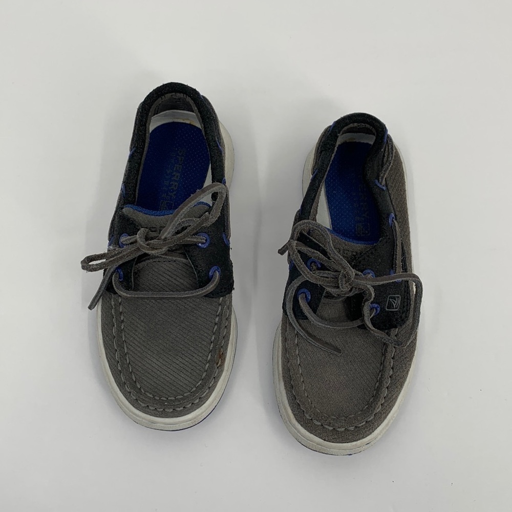 Sperry Topsider Cupsole gray suede deck boat shoe toddler boys 9.5